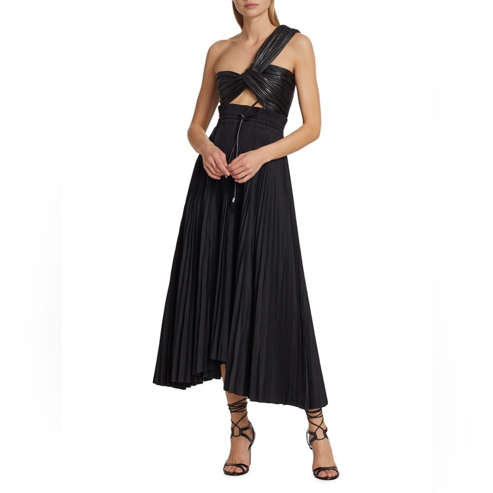 A.L.C Addie cut-out pleated midi-dress